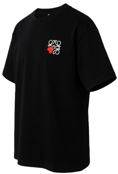 LOEWE Anagram Heart Logo Embroidered crewneck T-Shirt  รูปที่ 6
