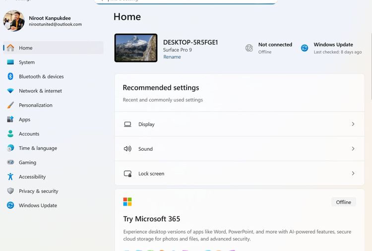 Microsoft Surface Pro 9 ทัสกรีน ถอดจอได้ คีย์บอร์ด Bluetooth i7-1265U Ram16 SSD256 รูปที่ 4