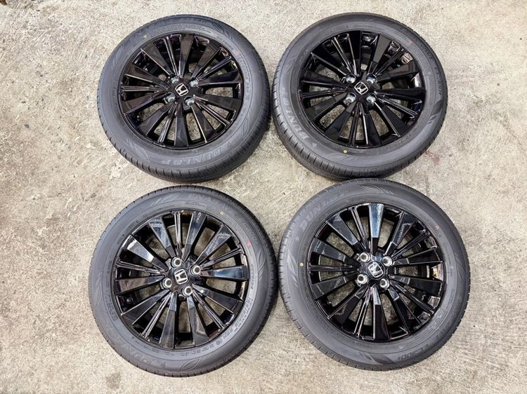 ล้อแม็ก HONDA CITY EHEV RS ขอบ 16” ถอดป้ายแดง ยาง DUNLOP 185-60R16 ปี 25 สีเส้นตุ่มหน้ายางยังอยู่ครบ รูปที่ 4
