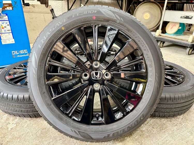 16" ล้อแม็ก HONDA CITY EHEV RS ขอบ 16” ถอดป้ายแดง ยาง DUNLOP 185-60R16 ปี 25 สีเส้นตุ่มหน้ายางยังอยู่ครบ