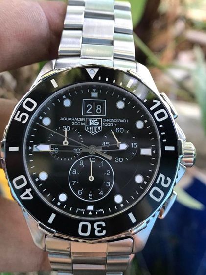 ดำ Tag Heuer Aquaracer Chronograph BIG GRANDE DATE Black Dial CAN1010🇨🇭🇨🇭
  