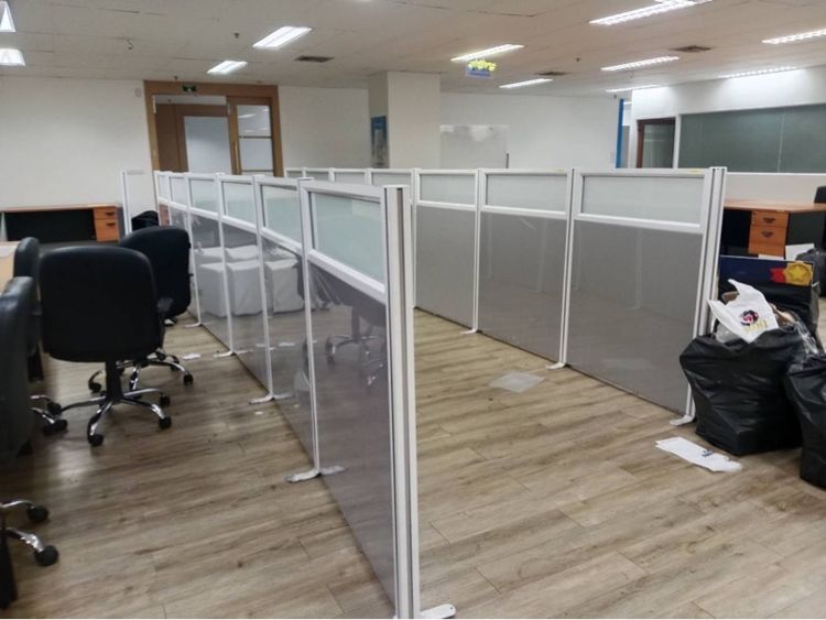 พาติชั่น ฉากกั้นสำนักงานกระจกฝ้า ผ้าสีเทา รูปที่ 5