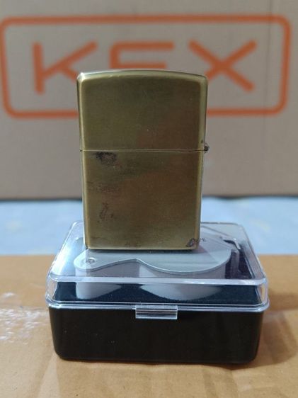 Zippoทองเหลืองลายทอง100G รูปที่ 2