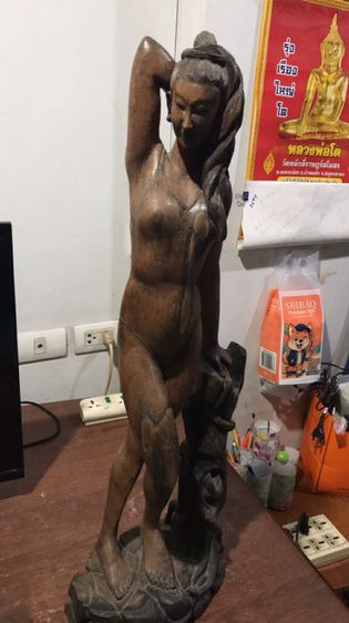 หุ่นไม้เก่า หุ่นไม้โมเดลผู้หญิง หุ่นไม้แกะสลักวินเทจ งานเก่าแท้ ชิ้นเดียวในโลก เหมาะตั้งโชว์แต่งร้าน รูปที่ 2