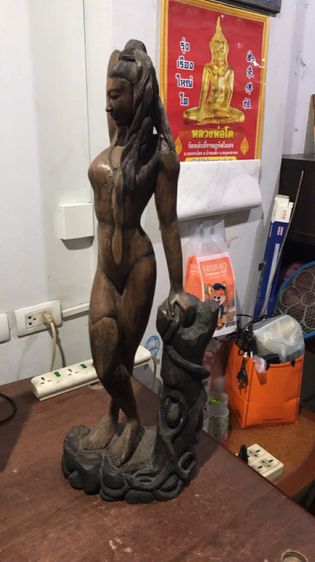 หุ่นไม้เก่า หุ่นไม้โมเดลผู้หญิง หุ่นไม้แกะสลักวินเทจ งานเก่าแท้ ชิ้นเดียวในโลก เหมาะตั้งโชว์แต่งร้าน รูปที่ 3