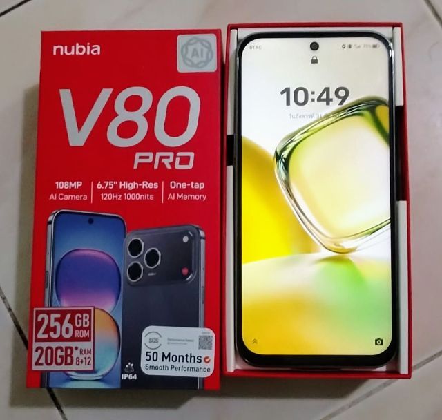 มือถือ nubia v80 pro Ram8Rom256 สีทอง ใหม่มากสวยๆซื้อมาไม่ถึงเดือน เล่นเกมลื่นๆถ่ายรูปสวยแบตอึด นัดรับนนทบุรี รูปที่ 3