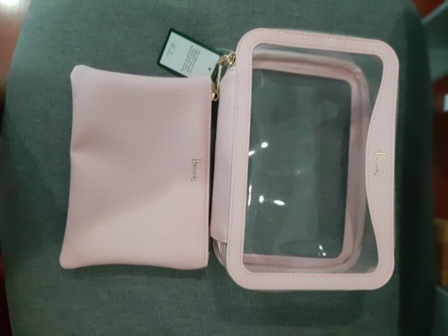 หญิง ชมพู พีวีซี Tarpaulin กระเป๋าเครื่องสำอาง