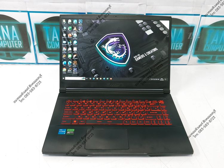 โน๊ตบุคเล่นเกมส์มือสอง MSI Gaming Intel I5-12450H Ram16GB SSD512GB RTX2050 4GB รูปที่ 2
