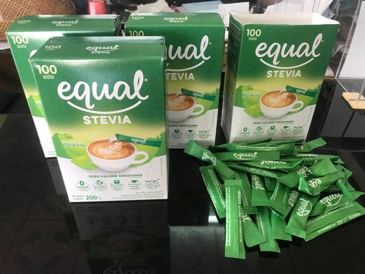 ขาย Equal Stevia หญ้าหวาน อิควล สตีเวีย ผลิตภัณฑ์ให้ความหวานแทนน้ำตาลจากหญ้าหวานธรรมชาติ ขนาด 100 ซอง 0 แคลอรี