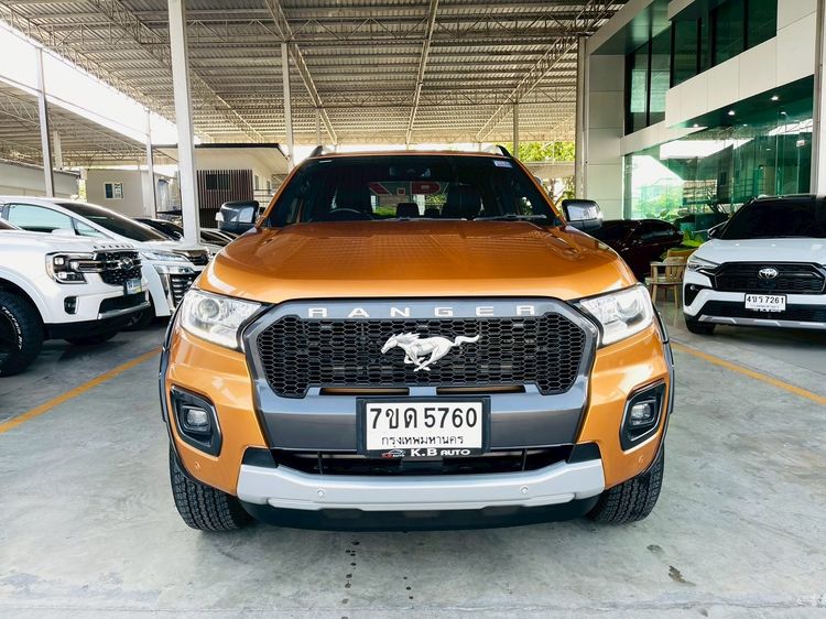 Ford Ranger 2019 2.0 Bi-Turbo 4WD Wildtrak Pickup ดีเซล ไม่ติดแก๊ส เกียร์อัตโนมัติ ส้ม รูปที่ 3