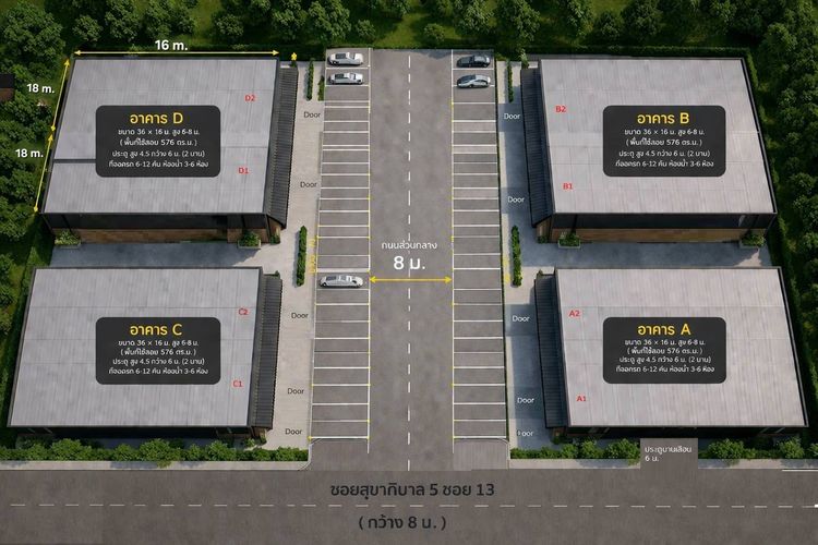 โกดังเปิดใหม่ให้เช่า สุขาภิบาล 5 ใกล้ดอนเมือง-ทางด่วน ทำเลทองห้าแยกวัชรพล รถใหญ่เข้าได้สบาย รูปที่ 2