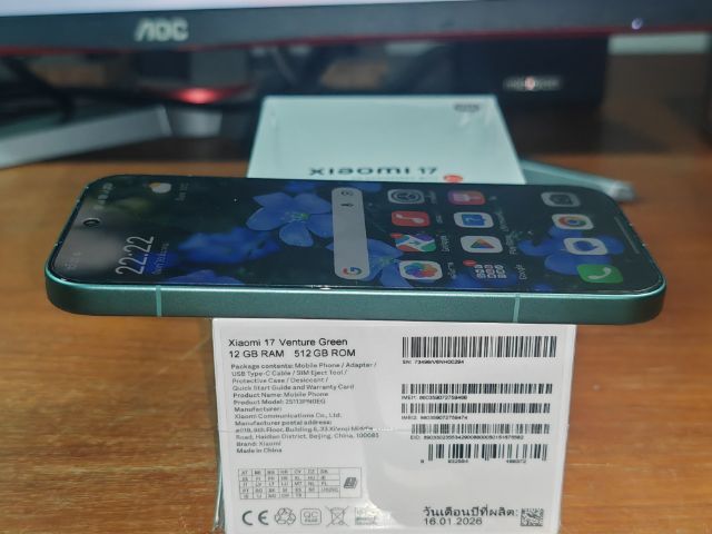 Xiaomi 17 สีเขียว Ram 12-512GB
อุปกรณ์ครบกล่อง  รูปที่ 5