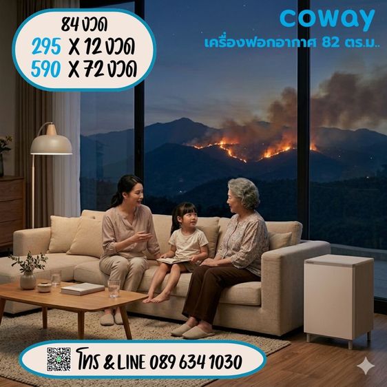 เครื่องฟอกอากาศ coway   82 ตารางเมตร รายเดือนราคาถูก รูปที่ 3