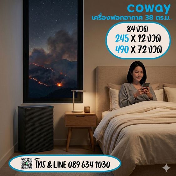 เครื่องฟอกอากาศโคเวย์ 38 ตารางเมตร รายเดือนราคาถูกมาก รูปที่ 2