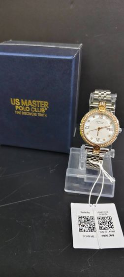 US Master Polo Club นาฬิกาผู้หญิง Stainless Steel สายเหล็ก ดีไซน์คริสตัล หน้าปัดคลาสสิก  รูปที่ 5