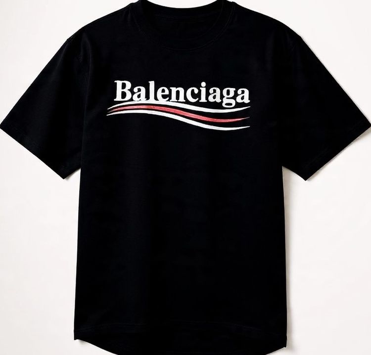 BALENCIAGA  Wavy Logo T-Shirt รูปที่ 8