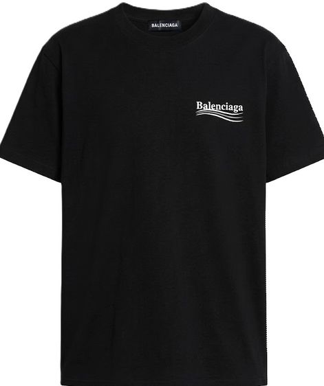 เสื้อทีเชิ้ต EU 41.5 ดำ แขนสั้น BALENCIAGA  Wavy Logo T-Shirt