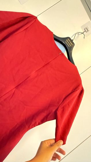 เดรสแดงมีโบว์สาวอวบ xl  รูปที่ 3