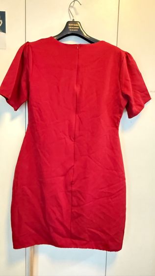 เดรสแดงมีโบว์สาวอวบ xl  รูปที่ 2