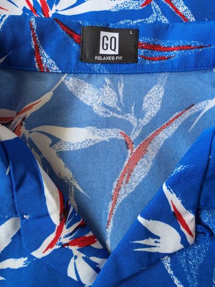 เสื้อเชิ้ต ฮาวาย GQ Summer สีฟ้าเข้ม รูปที่ 5