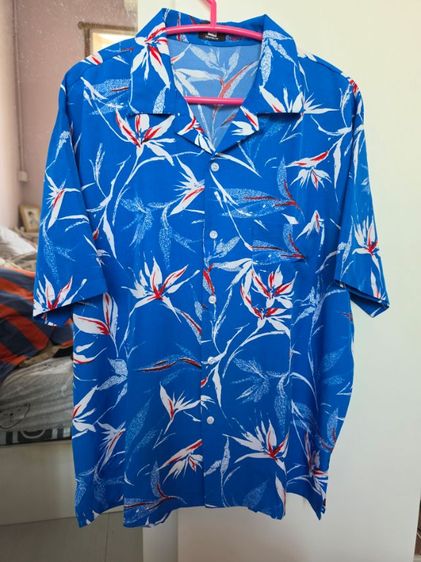 L แขนสั้น อื่นๆ เสื้อเชิ้ต ฮาวาย GQ Summer สีฟ้าเข้ม