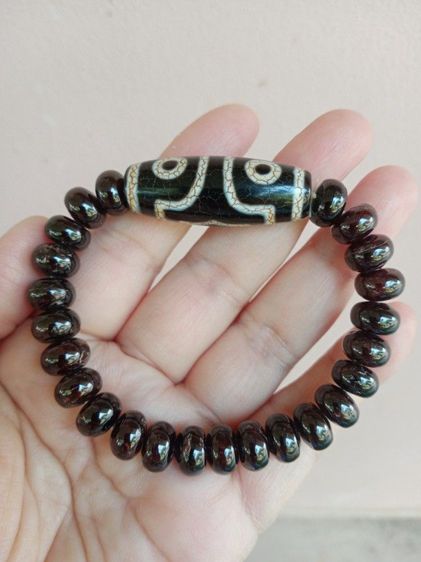 ข้อมือหินโกเมนแท้ หินธิเบต2ตา ความหมายดี(โกเมนเม็ด12มิล) รูปที่ 2