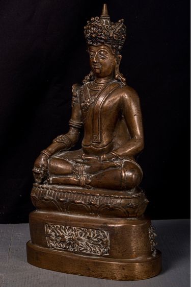 พระบูชาเชียงแสนทรงเครื่อง เนื้อสัมฤทธิ์ หน้าตัก 5 นิ้ว สูง 11.5 นิ้ว ฐาน 6 นิ้ว  รูปที่ 3