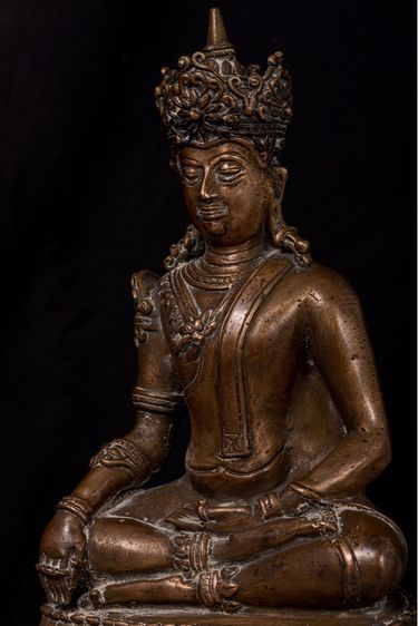 พระบูชาเชียงแสนทรงเครื่อง เนื้อสัมฤทธิ์ หน้าตัก 5 นิ้ว สูง 11.5 นิ้ว ฐาน 6 นิ้ว  รูปที่ 6