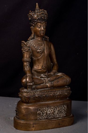 พระบูชาเชียงแสนทรงเครื่อง เนื้อสัมฤทธิ์ หน้าตัก 5 นิ้ว สูง 11.5 นิ้ว ฐาน 6 นิ้ว  รูปที่ 4