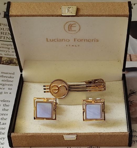  ชุดCufflinks วินเทจ  Luciano Forneris พร้อมกล่อง 
