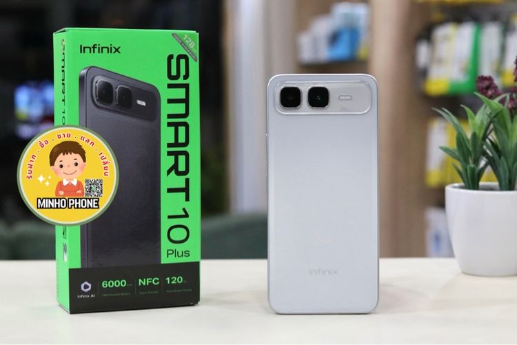 📱Infinix Smart 10 Plus 6 128GB สีเงิน  รูปที่ 2