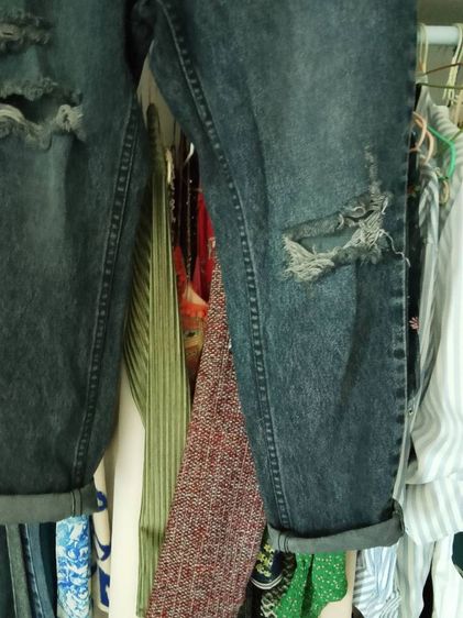 กางเกงยีนส์สตรีงานป้ายส่งต่องานฟอก รูปที่ 4