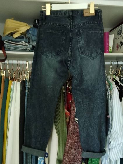 กางเกงยีนส์สตรีงานป้ายส่งต่องานฟอก รูปที่ 3