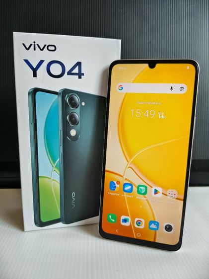 Vivo Y04 แรม 4 64GB สี Titanium Gold เครื่องศูนย์ไทย มือสอง สภาพเหมือนใหม่ เครื่องใช้งานได้ปกติ ประกัน-มิ.ย69