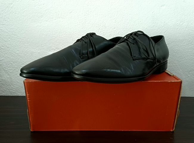 GIORGIO ARMANI, Men's Formal Leather Derby Shoes UK8 EU42(27.1cm) Original Made in Italy ของแท้ มือ 2 สภาพเยี่ยม หนังแท้ พื้นเต็ม สวยมาก รูปที่ 5