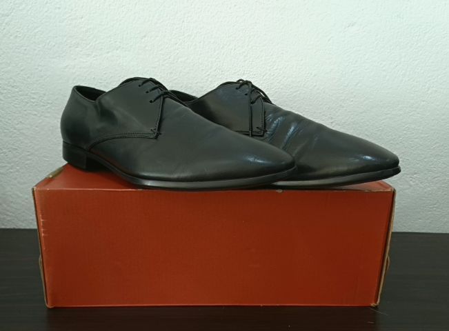 GIORGIO ARMANI, Men's Formal Leather Derby Shoes UK8 EU42(27.1cm) Original Made in Italy ของแท้ มือ 2 สภาพเยี่ยม หนังแท้ พื้นเต็ม สวยมาก รูปที่ 4