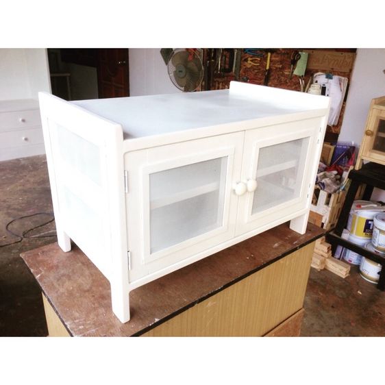 ตู้กับข้าวไม้สีขาวขนาดเล็ก รูปที่ 2