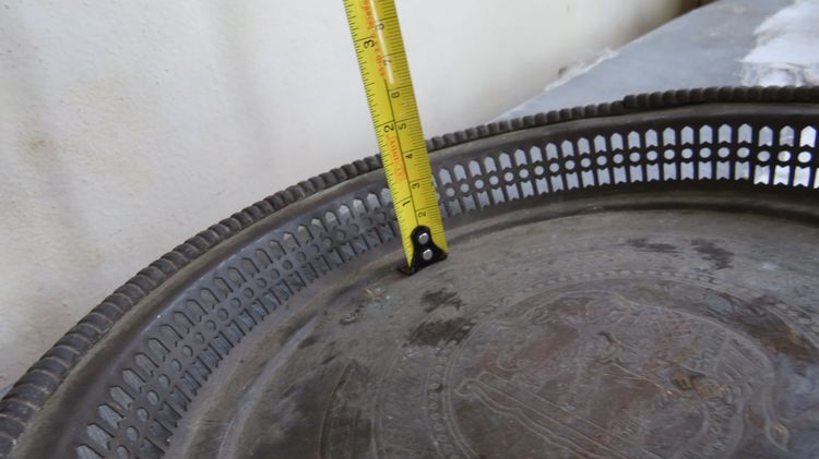 พานถาดทองเหลือง ผิวเดิมๆ ของสะสม งานเก่า เก่าเก็บ ขนาด 10 และ 16นิ้ว จำนวน 3ใบ รูปที่ 17