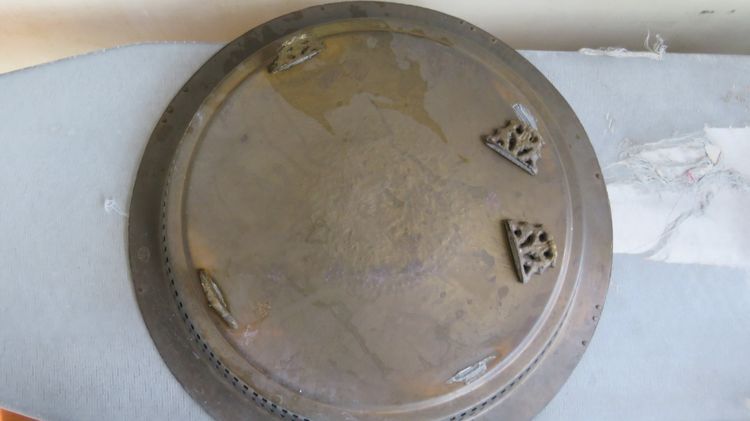 พานถาดทองเหลือง ผิวเดิมๆ ของสะสม งานเก่า เก่าเก็บ ขนาด 10 และ 16นิ้ว จำนวน 3ใบ รูปที่ 6