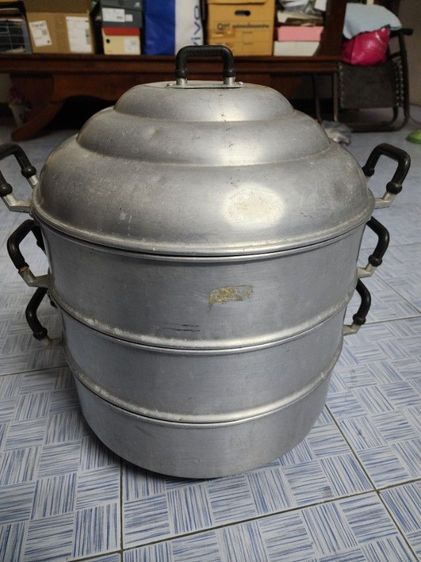 หม้อซึ้ง  3ชั้น อย่างหนา ตราจระเข้ สภาพ ดี รูปที่ 2