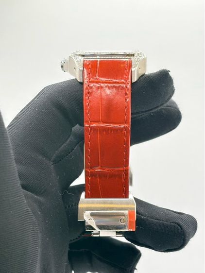 ❤️ Cartier Santos 100 MM 35mm – เพชรล้อมเรือน สายแดงสุดจี๊ด หรูเท่มีสไตล์‼️ ✨ รูปที่ 10