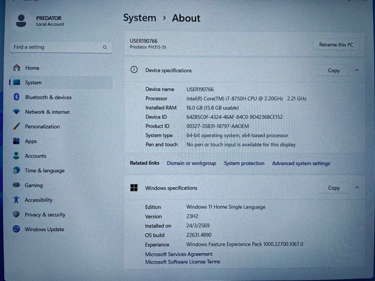 ACER PREDATOR HELIOS 300 SPECIAL EDITION รูปที่ 8