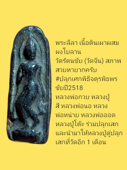 พระลีลา เนื้อดินเผาผสมใบลาน หลวงพ่อกวย จ.ชัยนาท รูปที่ 6