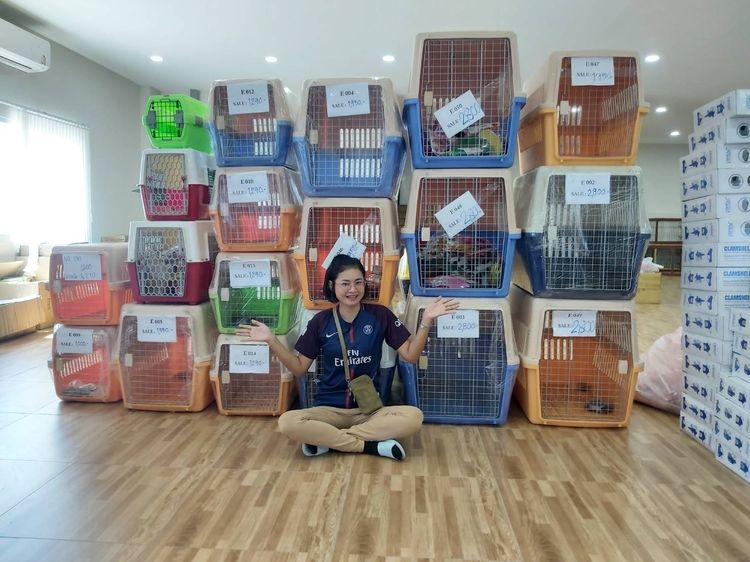 โปรเมษายน กรงสัตว์เลี้ยง มีหูหิ้ว ใช้เดินทาง หรือ ขึ้นเครื่อง หน้าร้าน ถ.เทพรักษ์ บางเขน (เพ็ทพริตตี้) รูปที่ 4