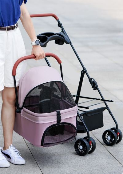 กระเป๋า & อุปกรณ์เดินทาง  รถเข็นสัตว์เลี้ยง ถอดเป็นคาร์ซีทหิ้วได้ มีหลายขนาด หลายรุ่น หน้าร้าน ถ.เทพรักษ์ บางเขน (เพ็ทพริตตี้)