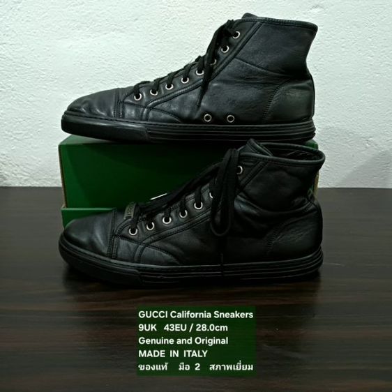 GUCCI California Sneakers, Men's 9UK 43EU(28.0cm) Original Made in Italy ของแท้ มือ 2 สภาพเยี่ยม หนังแท้ พื้นเต็ม ไม่มีตำหนิใดๆ สวยมาก รูปที่ 14