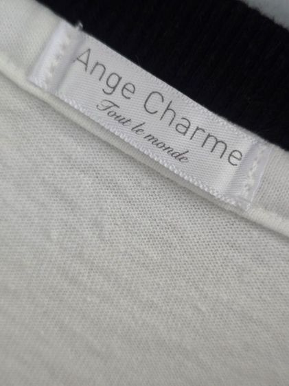 เสื้อยืด Ange Charme สีขาว แต่งขอบดำ งานมินิมอลน่ารัก มือสองสภาพดี  ชำระเงินปลายทางได้ รูปที่ 4