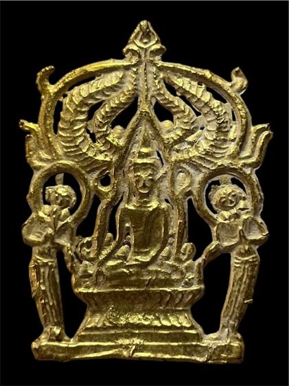 พระปรุหนังเนื้อโลหะชุบทองดอกบัว กรุวัดพระแก้ววังหน้า