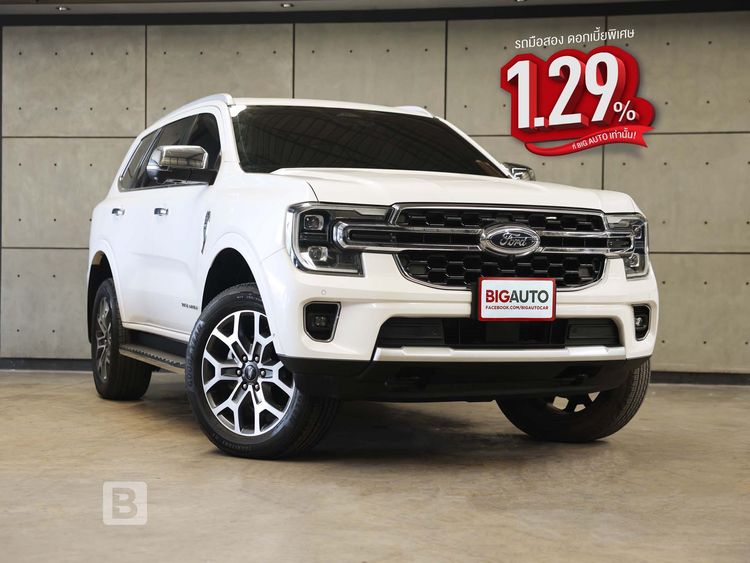Ford Everest 2022 2.0 Bi-Turbo Titanium+ 4WD Utility-car ดีเซล ไม่ติดแก๊ส เกียร์อัตโนมัติ ขาว