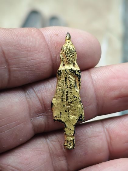 พระร่วงยืนเนื้อสัมฤทธิ์ขนาดห้อยคอรักทองเก่า รูปที่ 2